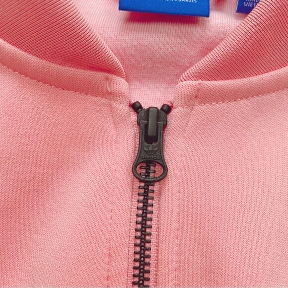Adidas Originals Women’s Zip Up Track Jacket Light Peach Pink White 0 - Picture 8 of 12